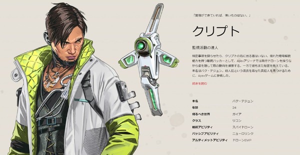 『Apex Legends』全キャラクターの年齢が判明！本名ブラッドハウンド（40）や、謎のクリプト若返りが話題を呼ぶ | RUGs（ラグス