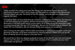 OpTic Gamingが事実上の解散か？FPXも「この結果に失望している」―VCT2023インターナショナルリーグ落選を受け 画像