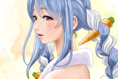 「ひどい絵ばかり描いてしまったので」話題の法廷画家が、“普通”の「兎田ぺこら」を描く―華やかな笑顔に、「罪のないぺこら」とファン歓喜 画像