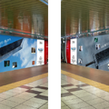 ザックス&クラウドが新宿駅に出現！『クライシス コア -FFVII- リユニオン』発売記念、角度によって見えるキャラが変化